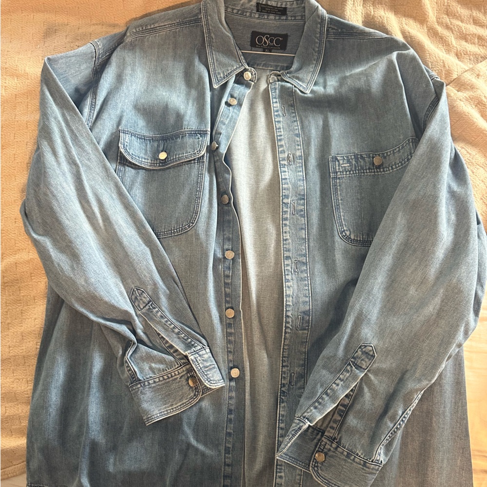 Light Blue Casual Denim Shirt